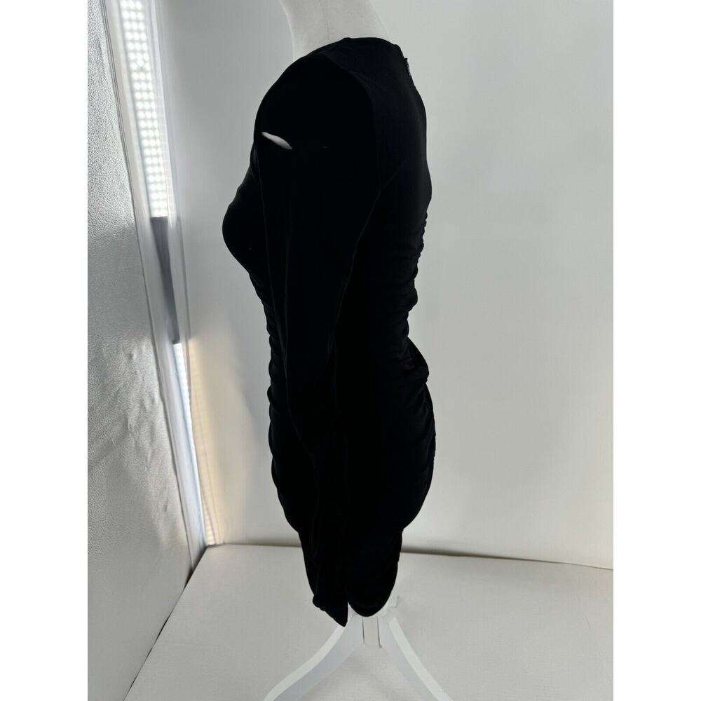 Pinko Dress Sz XS Rouched Party Grunge Holes Black Sexy Cocktail Whimsigoth Emo - Picture 6 of 16